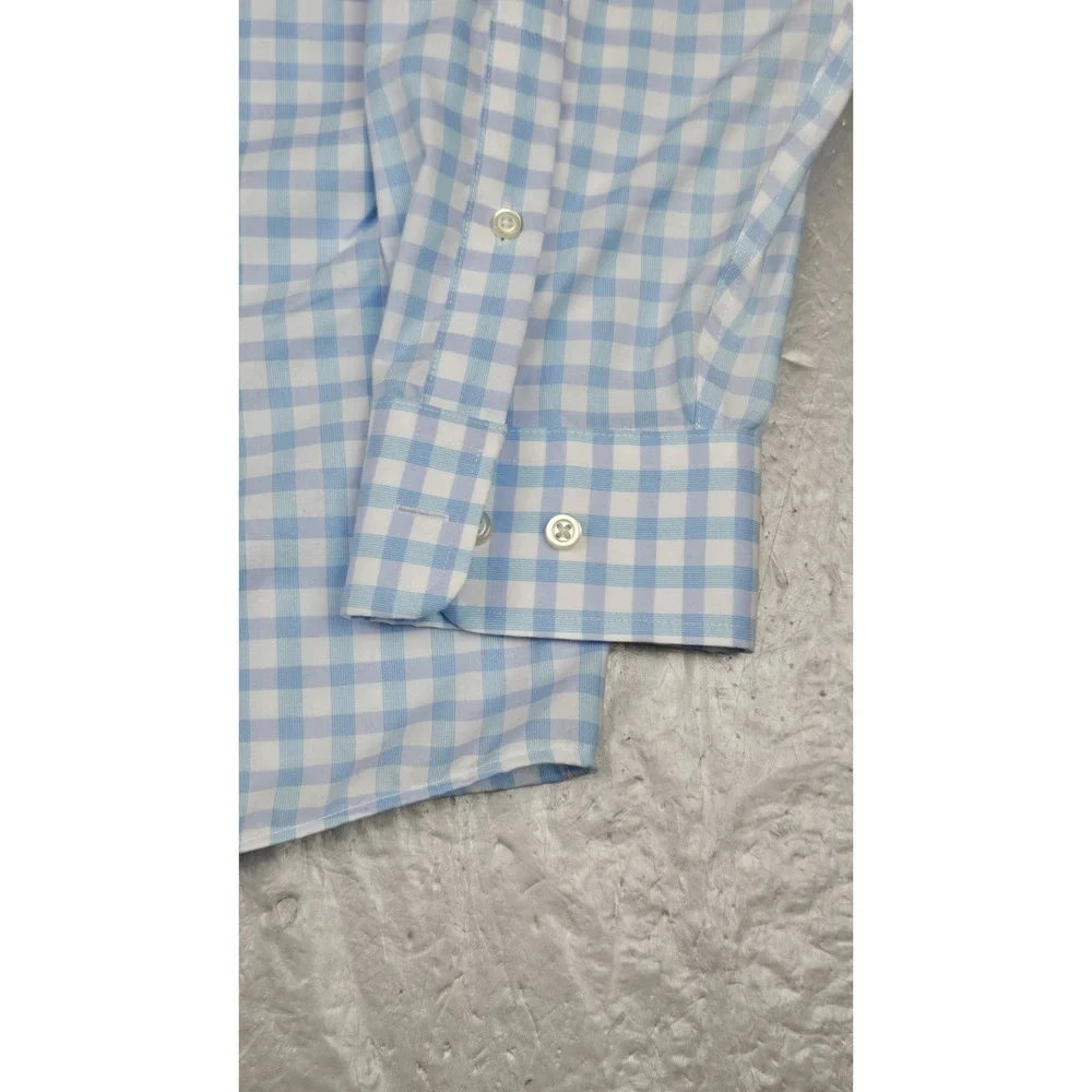 Jos. A. Bank Traveler's Collection Button‎ Down Shirt Mens Large Blue Check L/S